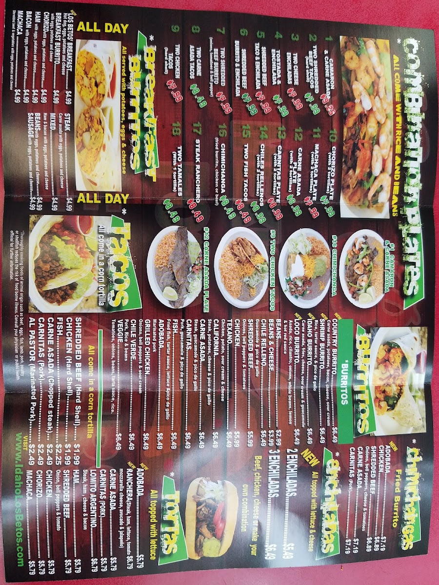 Los Betos BY THE IDAHO CENTER Menu - Image 4